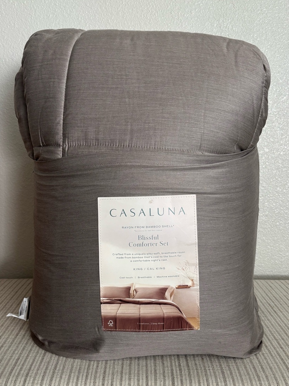 NWT King/California King Rayon from Bamboo Comforter Set Fig - Casaluna